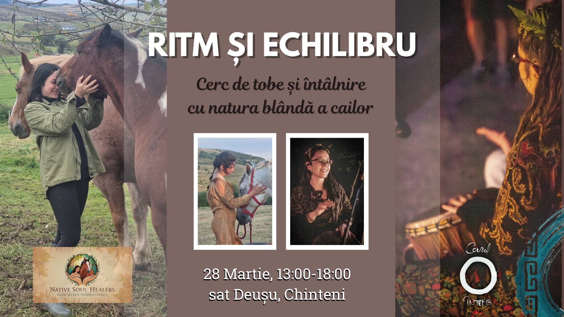 Ritm si echilibru: Cerc de tobe si intalnire cu natura blanda a cailor