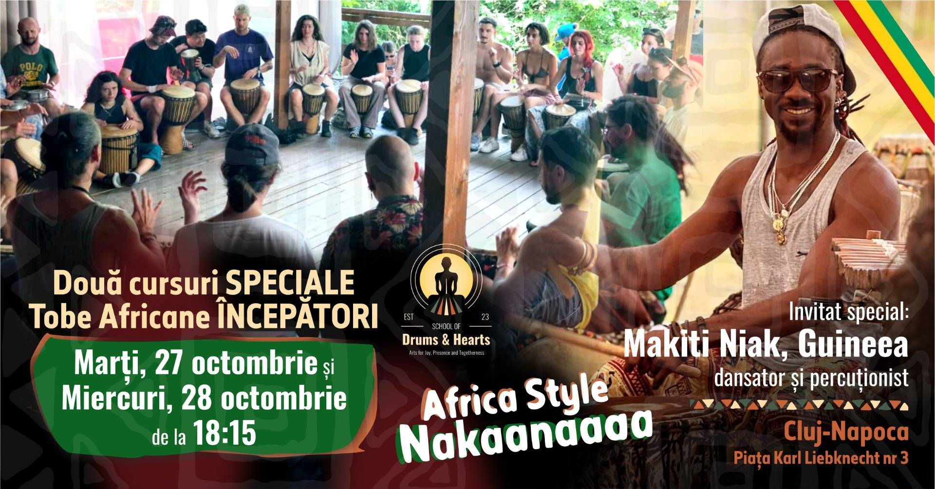 Tobe Africane Începători cu Makiti (Guineea) // Două cursuri speciale